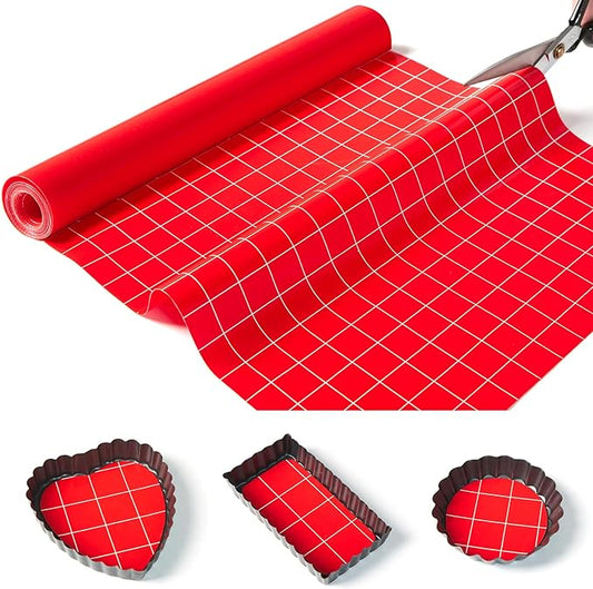 Silicone Baking Mat Roll 16IN*5FT Free Cutting, Non-Slip Pastry Mat, Non-Stick Reusable Air Fryer Liner, Oven Liners, Freeze Dryer Mat, Easily Cut to Size Fit All Ovens Pans Tins Dishes