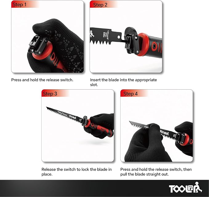 8-In-1 Multi Blades Hand Saw, Drywall, Hacksaw, Jab Saw & Wood Cutter Tool | Blade Quick Change Mechanism, For Cutting Drywall, Wood, Metel, Plastic, Plywood. Lightweight manual saw. Red Handle.
