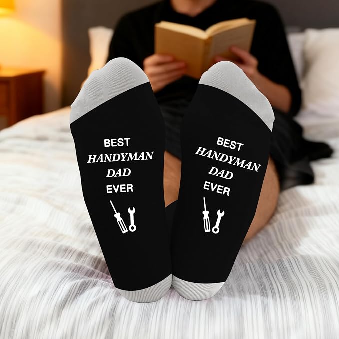 Fathers Day dad gifts christmas Birthday Best Dad Ever Funny Outdoor Hobby Sports Themed Novelty Socks Gift for Men