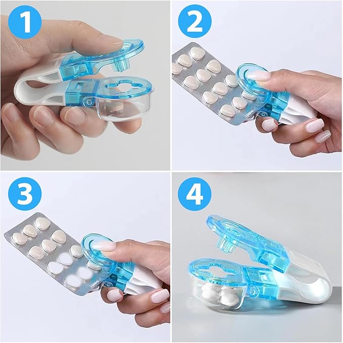 Portable Pill Taker 2 Pack Pill Popper for Blister Packs Pills Opener Tool for Nurses Household Gadgets Pills Punchers