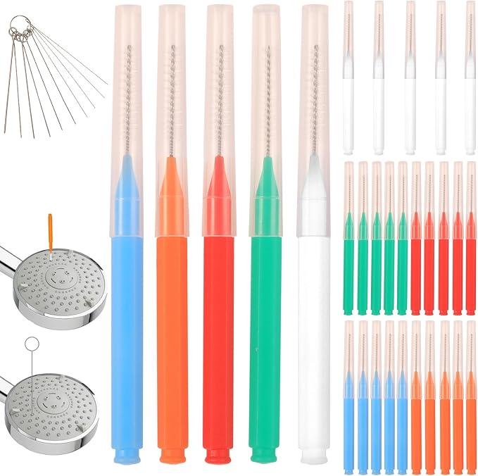 35 Pcs Shower Head Cleaner Tool Multi-Size, Shower Head Cleaning Brushes for Small Hole Nozzle, Showerhead Cleaner Picks Unclogger for Household Bathroom | Multi-Color Set
