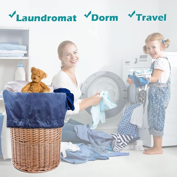 Heavy Duty Laundry Bag 2 Pack XL Nylon Laundry Bags with Straps, Washable Large Dirty Clothes Organizer with Drawstring Closure, Travel Washing Bag Fit a Laundry Hamper or Basket | Extra Large Laundry Bags, Drawstring Closure, Washable Large Dirty Clot...