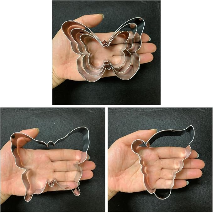 LUBTOSMN Butterfly Cookie Cutter Set-5 Piece-Butterfly Fondant Biscui Cutters