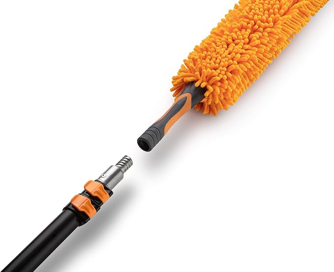 Long Handle Duster for Cleaning with Extension Pole 18-60" | Extendable Microfiber Duster // Washable, Bendable, Flexible Ceiling Fan Cleaner Duster // Cleaning Tool for High Ceilings