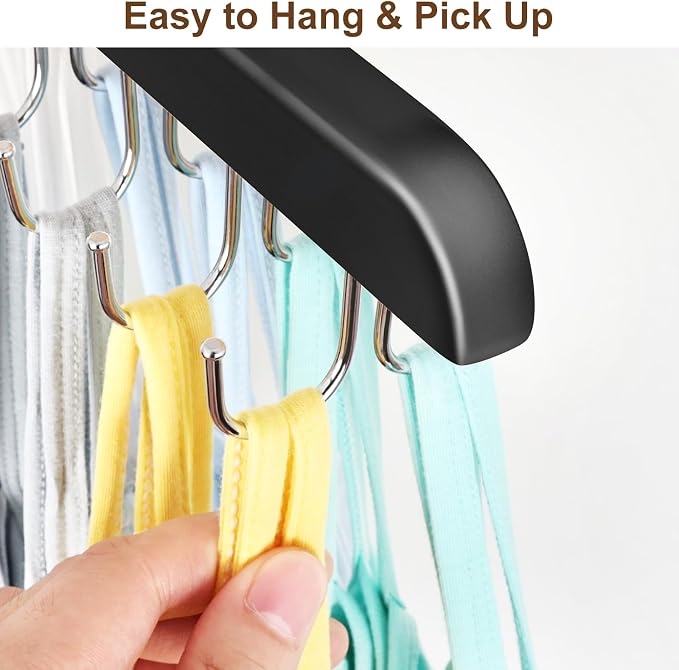 Tank Top Hanger with 40 Hooks for Closet Organizer, Premium Wood Bra Hanger | 2 Pack Foldable Space Saving Hangers Closet Organizers and Storage, Closet Accessories Multi Hook Hanger for Dorm & Apartment