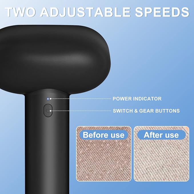 Fabric Shaver, Dual Motor Electric Lint Shaver for Clothes, 6 Blades, Black | Electric Lint Shaver, Fabric Pilling Remover, Powerful 2 Gear, Portable Defuzzer Clothes Fuzz Remover for Sweater Furniture
