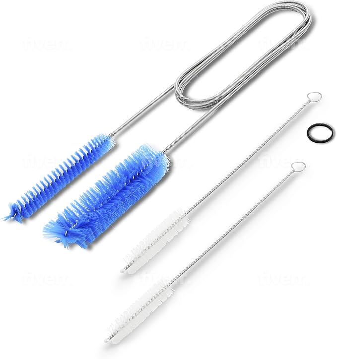 72" Flexible Pipe Cleaning Brush - Heavy Duty Auger Tool Blue | Heavy duty cleaning brush for bathroom sink, bathtub, shower, kitchen sink drains, bottles, elastic hose pipe cleaner