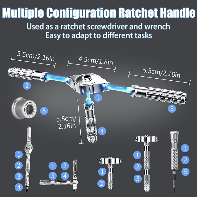 2027 New 66 in 1 Magnetic Screwdriver Set, DIY Ratchet Screwdriver Set | Multifunctional Toolbox with Detachable Ratchet Handle, Portable Precision Repair Tool Kit for Furniture & Electronic Device