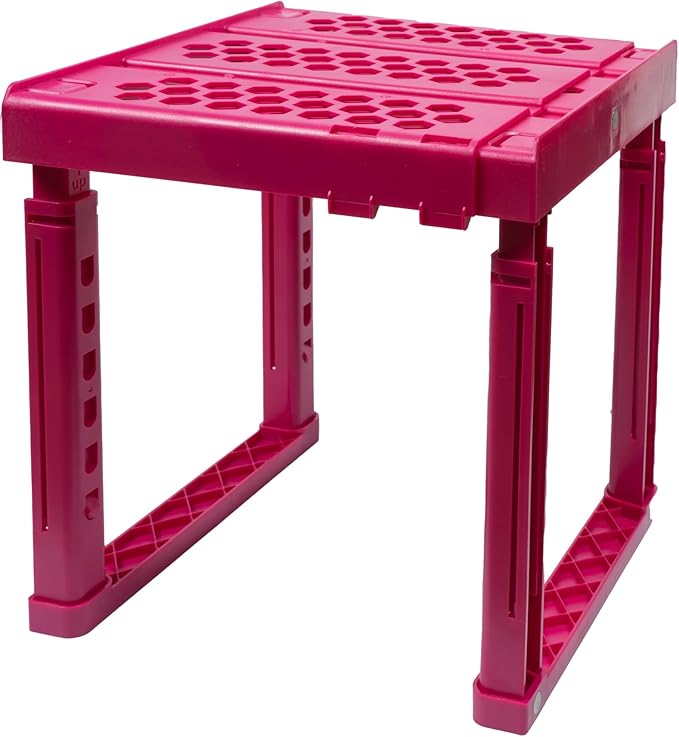 ABLinox Locker Organizer Shelf， Adjustable Width and Height, Ideal Locker for School, Office, and Gym Lockers(Magenta)