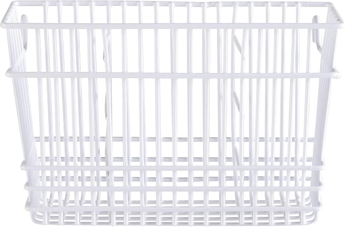 Kitchen Details Cutlery Basket | Hanging | Attach to Standard Dish Drying Rack | Utensil Caddy | Vinyl Coated | 3 Compartment | White
