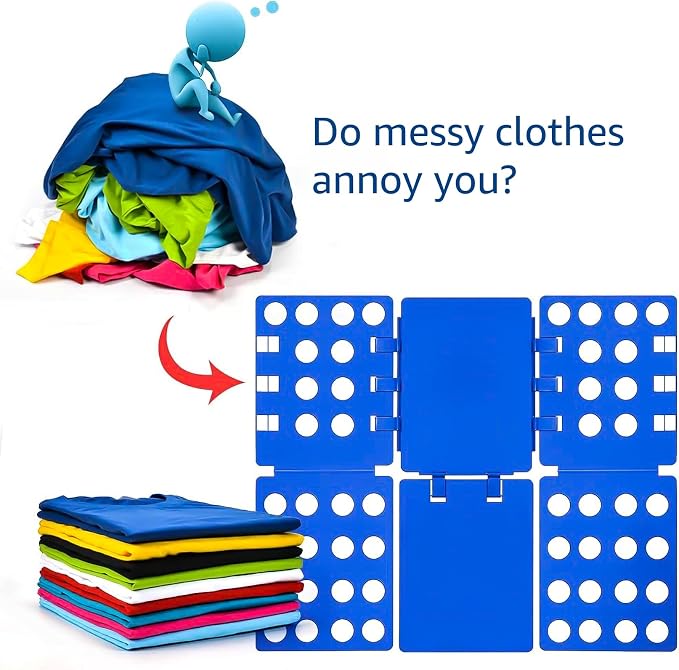 V1 Shirt Folding Board t Shirts Clothes Folder Durable Plastic Laundry folders Folding Boards for Adults and Kids Fast and Fun