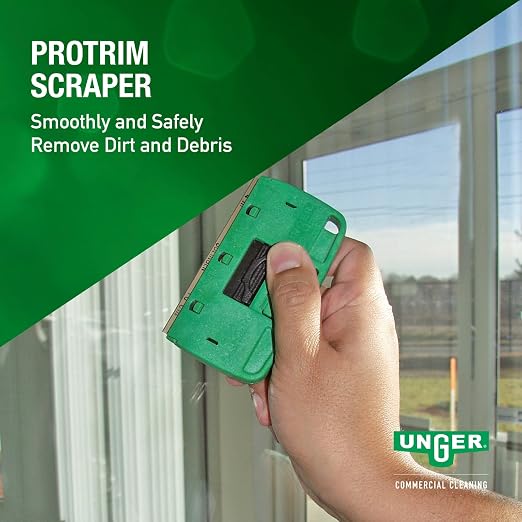 Unger Commercial Window Cleaning Kit (PWK00) – Heavy Duty StripWasher Set with Squeegee, 8'' Telescoping Pole, Sponge - Professional Tools for High-Performance Commercial Window Cleaning