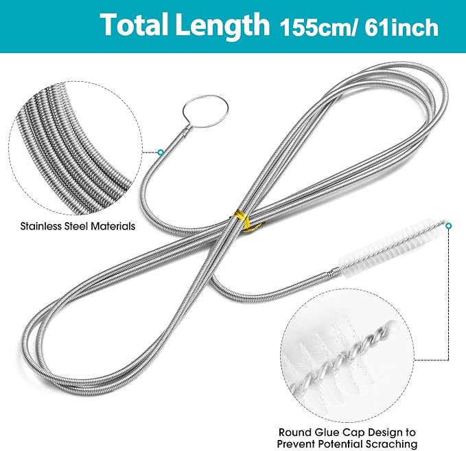 Long Drain Brush Flexible Feeding Tube Brush Slim Cleaning Brush Hose Pipe Brush