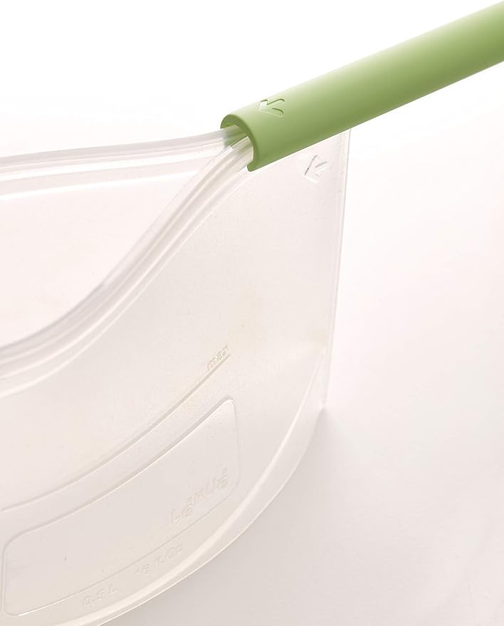 Lekue, 1500ml/6.35cups Reusable Silicone Bags for Airtight Food Storage and Sous Vide Cooking, 50 fl oz/ 6.25 Cups, Frost, 3400815B04U004