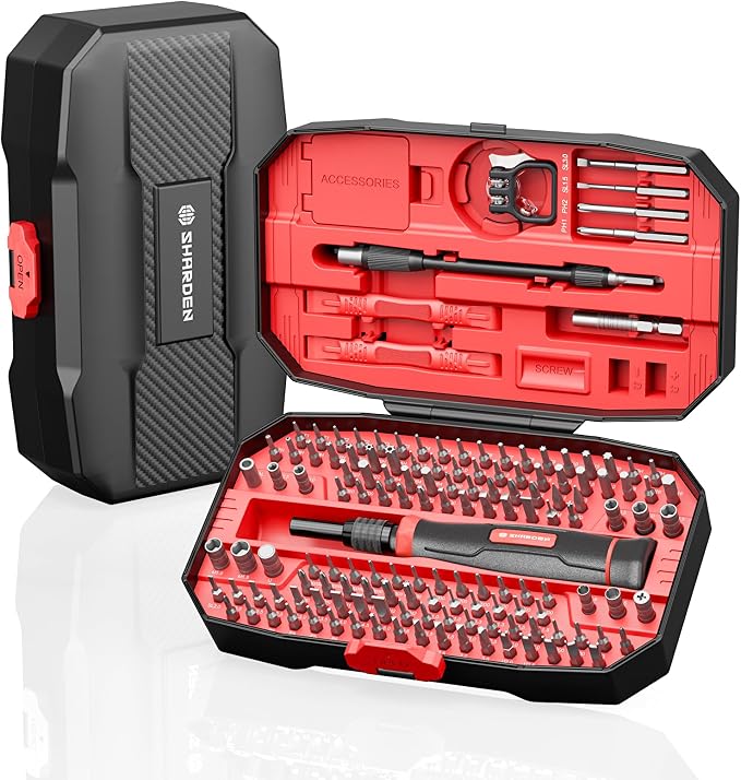 153 in 1 Precision Screwdriver Set for Electronic Repair Red | Magnetic Small Screwdriver Set with Torx, Pentalobe, Triwing, Mini Repair Tool Kit for Computer, Laptop, PC, PS5, Eyeglass