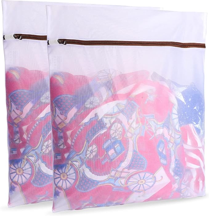 GOGOODA 2 Pack Extra Large Mesh Laundry Bags 24 x 31 in Fine Mesh Wash Bags | for Big Items, Durable Zipper Laundry Bags for Pillows, Stuffed Animals, Pet Bedding & Blankets (2 XXXL Large)