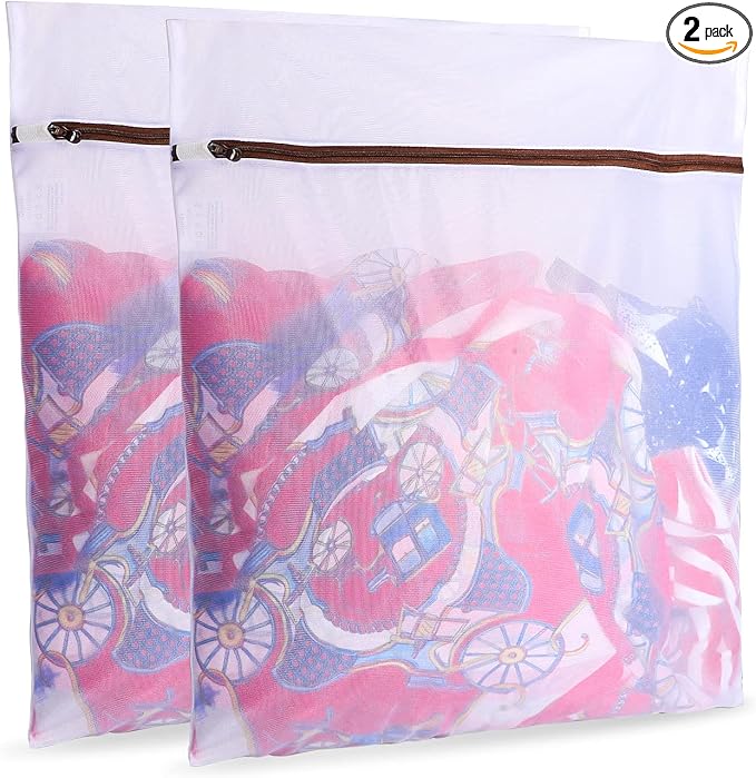 GOGOODA Mesh Laundry Bags for Delicates Durable Protective Wash Bags | Travel Storage Bags for Intimates Lingerie, 2PCS（2XL）