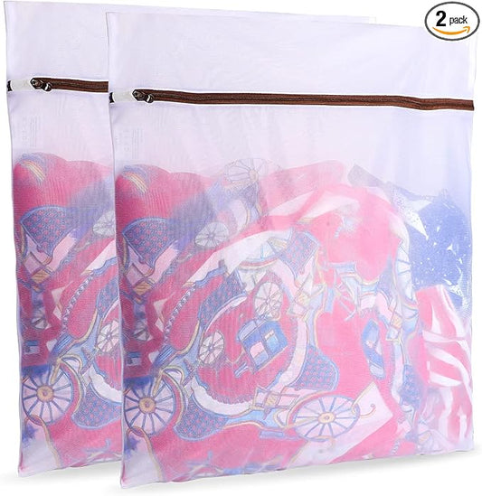 GOGOODA Mesh Laundry Bags for Delicates Durable Protective Wash Bags | Travel Storage Bags for Intimates Lingerie, 2PCS（2XL）