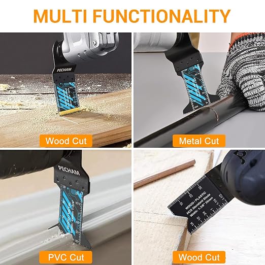 Oscillating Tool Blade, 34PCS Universal Wood Metal Oscillating Multitool Quick Release Saw Blades Fit Porter Cable Black & Decker Rockwell Ridgid Ryobi Milwaukee DeWalt Chicago Craftsman