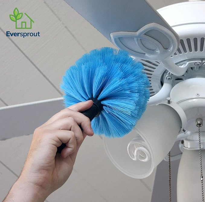 EVERSPROUT Twist-On Cobweb Duster, No Pole, Medium-Stiff Bristles | Pole Sold Separately, For High Ceilings and Spider Webs, Vents, Wall Edges, Baseboards and More, Washable, Reusable