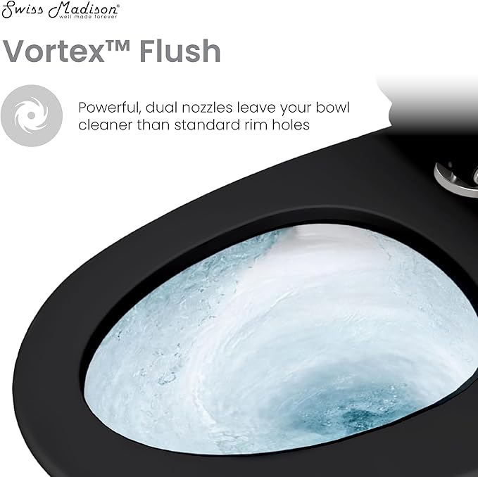 St. Tropez One Piece Elongated Toilet Vortex™ Flush in Glossy Black 1.1/1.6 gpf