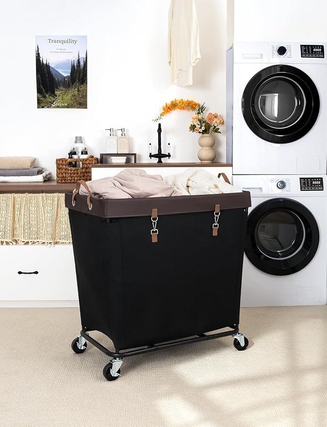 StorageWorks 320L Laundry Basket with Wheels, Rolling Hampers for Clothing