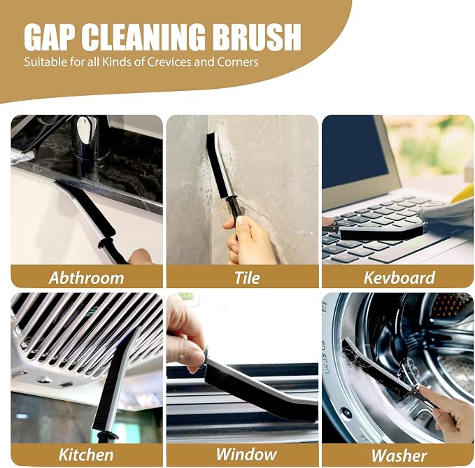 15Pcs Household Gap Cleaning Brush Set, Grout Cleaner Brush, Hard Bristle Crevice Cleaning Tool, Deep Cleaning of Kitchens and Bathrooms' inaccessible Corners and Recesses