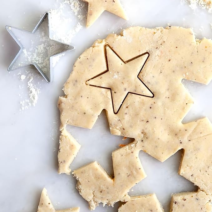 MrCookie Star Cookie Cutters Set,5pc Thickened Stainless Steel. | Sturdy stainless steel,food-grade.5 sizes 1.57-3.74in.For cookies,sandwiches,holiday.