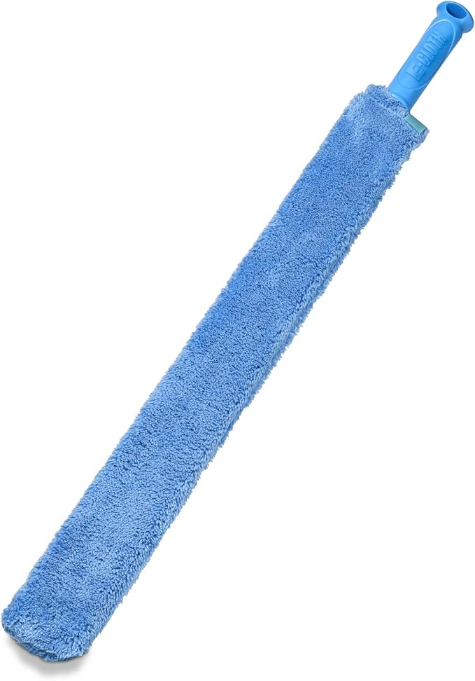 E-Cloth Cleaning & Dusting Wand, Reusable Duster - Blue, 1 Pack | Long Hand Dusters for Cleaning, Washable, Cleans Dust & Pet Hair, Flexible Foam for Hard-to-Reach Ceiling Fan Blades