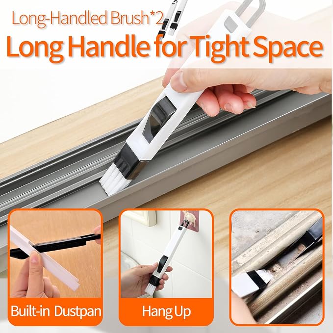 16PCS Crevice Cleaning Brush Set - Multi-Purpose Grout Cleaner Brush for Deep Cleaning Gap, Hard Bristle Scrub Brushes Tools, Cleaning Supplies for Household Use,Window, Kitchen, Bathroom