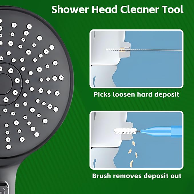 Multisize Shower Head Cleaner Tool Set, Shower Head Cleaning Brush for Small Hole Nozzle Unclogger, Anti-Clogging Cleaner with Storage Box for Bathroom, Faucet & Home Cleaning (60 Pcs)