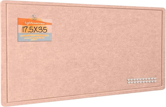 Felt Bulletin Board 35x18 inches, Decorative Pin Board for Home & Office | Cork Board Alternative for Wall with Push Pins, Display Mood Board for Photos, Notes & Reminders