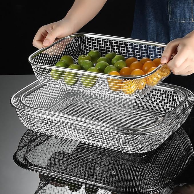 Utensil Drying Rack, 2 Pack Stainless Steel Utensils Holder Dishwasher Silverware Basket, Compact Dish Rack Chopsticks Spoons, Forks, Knifes Drainer Basket Organizer for Kitchen Counter, Medium