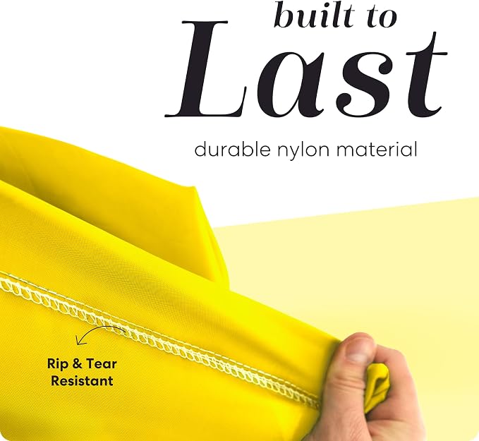 Handy Laundry XL Nylon Laundry Bag 30"x40", 60 lb Capacity, Yellow | 30"x40" XL Nylon Laundry Bag, Locking Drawstring, Machine Washable, 60 lb Capacity, Travel Dorm Hamper Liner, Yellow