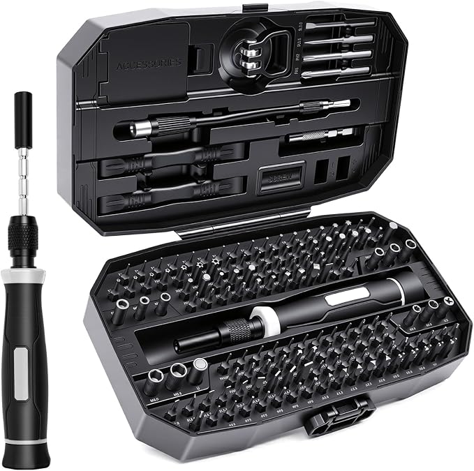152-in-1 Precision Screwdriver Set, Electronics Repair Kit with Magnetic CR-V Bits, Phone Laptop Repair Tool Kit for iPhone, MacBook, PC, Game Console, Tablet, Cameras, Drones