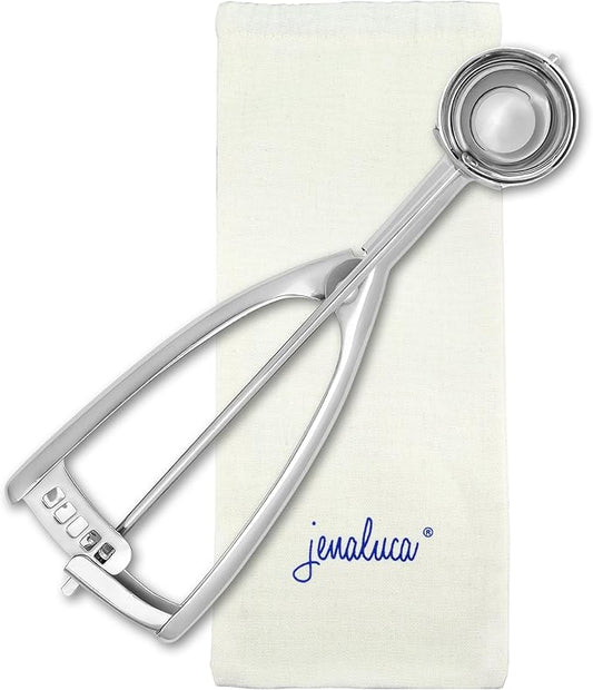 Jenaluca Melon Baller - Mini Cookie Scoop,Cupcake,Cookie Dough Scoop, Disher, Tablespoon Scooper, Baking - 18/8 Stainless Steel (Gift Pack, Small)