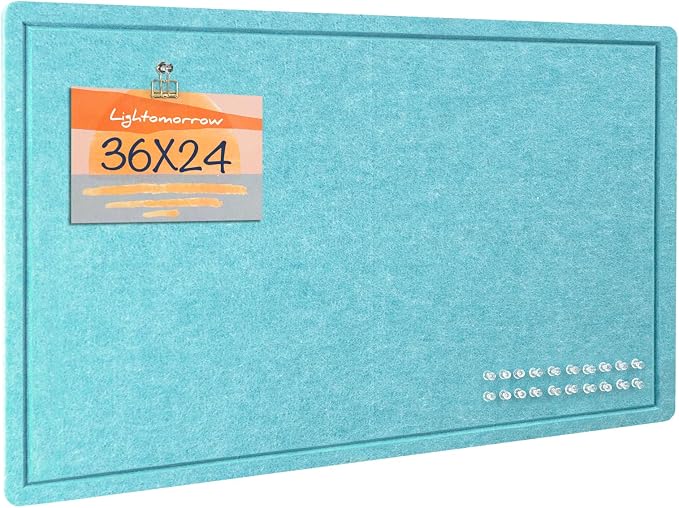 Felt Bulletin Board 36x24 inches, Decorative Pin Board for Home & Office | Cork Board Alternative for Wall with Push Pins, Display Mood Board for Photos, Notes & Reminders