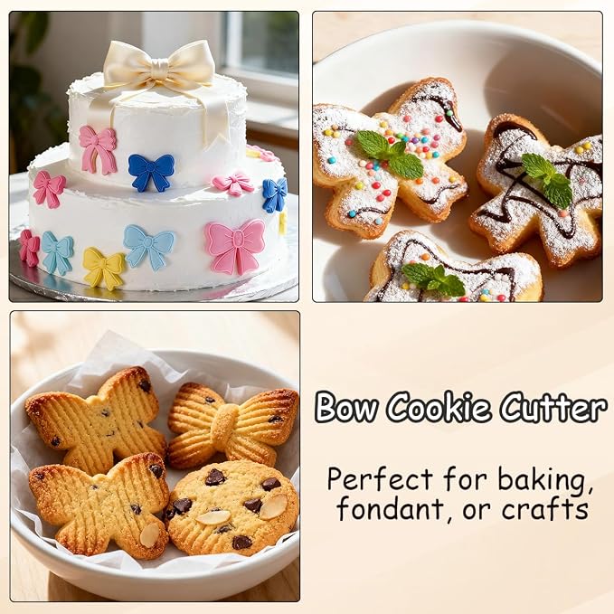 9 PCS Bow Cookie Cutter Set Stainless Steel Cookie Cutters 2.2" to 4.0" Bow Cookie Cutters Dishwasher Safe Metal Biscuit Cutter Molds for Baking Food Party Decor