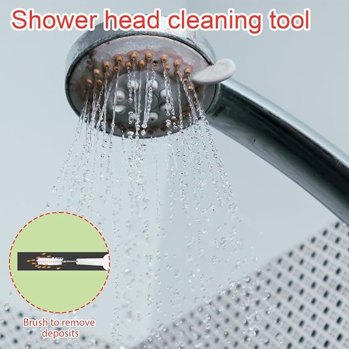 70pcs Shower Head Cleaning Tools, Multi-Size Showerhead Cleaner Picks Anti-Clogging Cleaning Brush 2 Styles Unclogger for Small Holes Nozzles Faucets Sink Gaps and Micro Openings (Red)