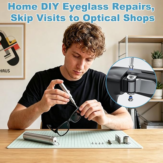 Glasses Screwdriver & Screw Repair Kit for Ray-Ban Meta Smart Eyeglass | For Ray Ban Screw Replacement Kit - for Meta Glasses Screw Replacement for HSTN Wayfarer Skyler Headliner Gen 1/2 & Oakley