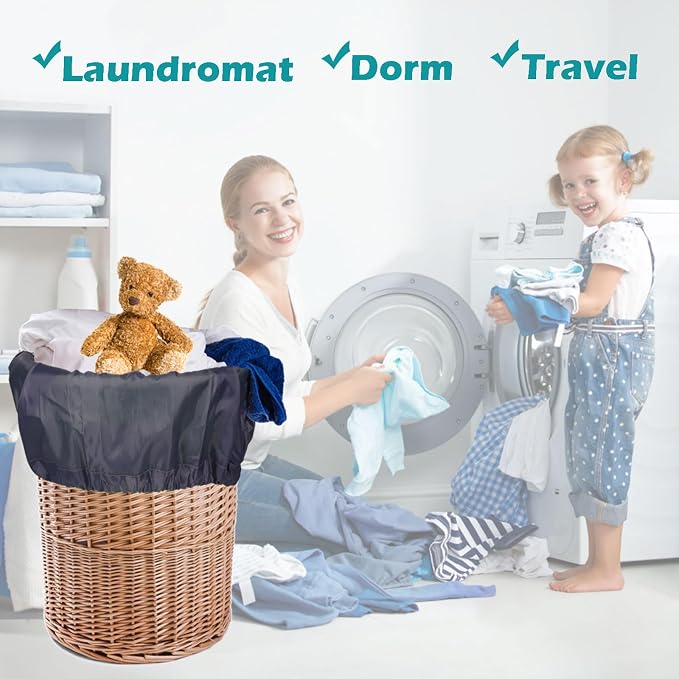 Coomee Heavy Duty Laundry Bag, 2 Pack XL Nylon Laundry Bags with Straps | Extra Large Laundry Bags, Drawstring Closure, Washable Large Dirty Clothes Organizer, Travel Bag Fits a Laundry Hamper