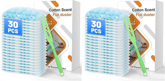 30PCS Disposable Dusters Refills Compatible with Swiffer,180 Degree Electrostatic Disposable Replacement Head for Home,Office,Ceiling Fans,Blinds and Furniture Dusting (Pack of 2)