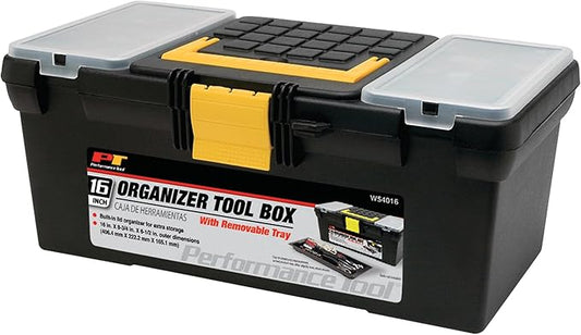 Performance Tool W54016 16-Inch Plastic Tool Box with Organizer