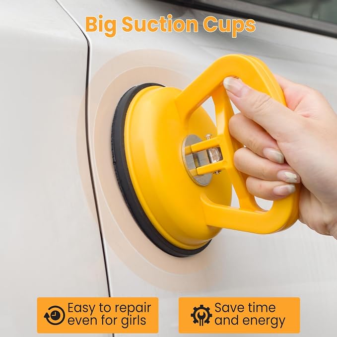Sigoobal Car Dent Puller Kit, 135pcs Paintless Dent Removal Kit, Car Dent Repair Kit with Golden Lifter, Bridge Puller, Slide Hammer 2 in 1 T-Bar, Dent Puller for Car Refrigerator Door Ding Repair
