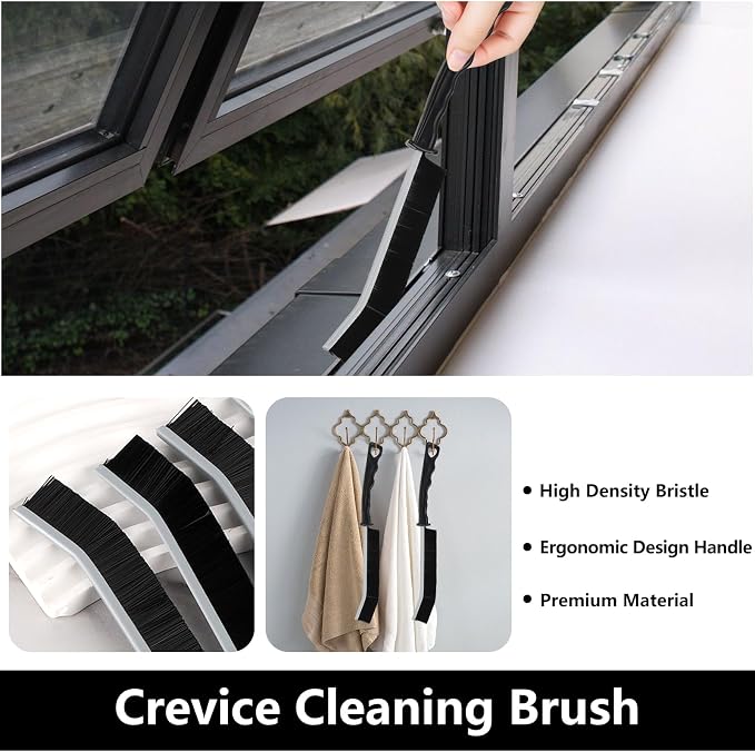 17Pcs Window Track Cleaner Door Tracks Groove Crevice Cleaning Brushes Tools for Sliding Glass Doors, Air Conditioner