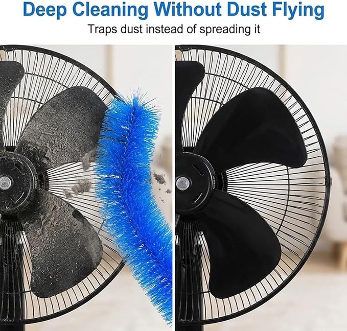 Bendable Microfiber Duster for Cleaning, Fan Cleaning Brush with Flexible Head, Reusable Fan Duster for Ceiling Fans, Blinds & Air Vents, Washable Dust Clean Brush for Home, Office & Car (Mixed,2PCS)