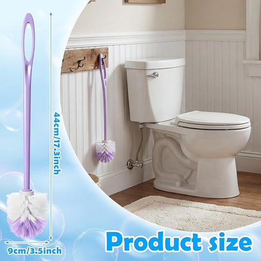 12 Pcs 17.3 Inch Purple Toilet Brush Bulk with Hook Hole Long Handle Toilet Bowl Cleaner Scrubber for Bathroom Household Cleaning Supplies Christmas Home Gifts