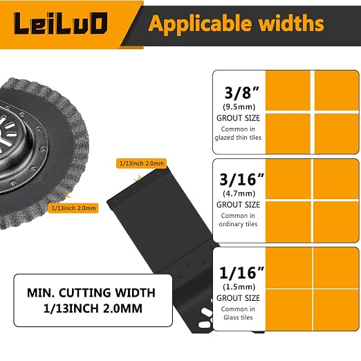 3 Pcs 80MM Carbide Multitool Blades for Grout Removal Universal Oscillating Tool Accessories with Storage Bag Compatible with DeWalt Dremel Milwaukee Makita and More