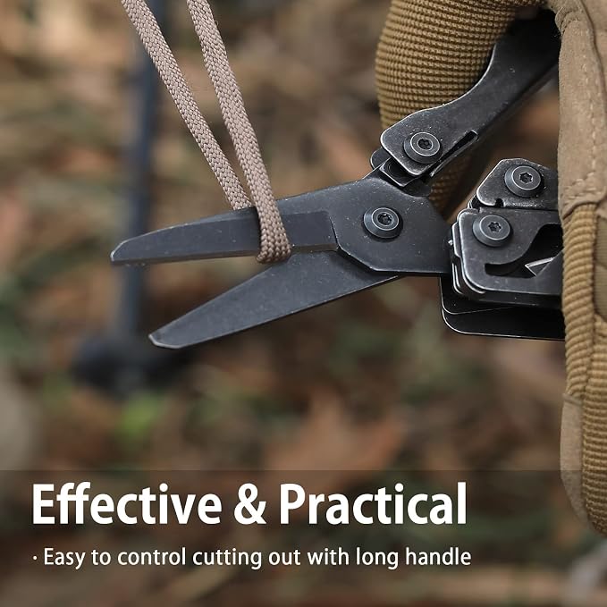 NexTool Flagship Pro Multitool Pliers with Full-size Scissors (Dark) | 16-in-1 Multi-tool, Safety Locking, Replaceable YG8 wire cutters, Tool for Camping, Survival, Fishing, Repair, Gifts for Men