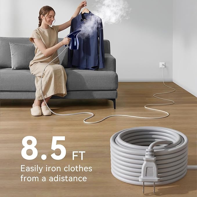 HiLIFE Steamer for Clothes, Portable Handheld Garment Wrinkle Remover, 240ml Big Capacity, 700W, Strong Penetrating Steam, for Home, Office and Travel, ONLY FOR 120V, Deep Navy